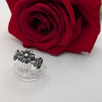 Gothic Flower Sterling Ring size 8.5