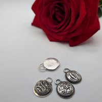 Fine silver old gothic monogram letter pendant