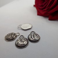 Fine silver old gothic monogram letter pendant