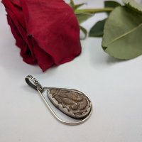 Carved Peach Sunstone Pendant 