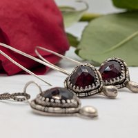 Blood Red Heart Garnet Set