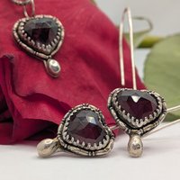 Blood Red Heart Garnet Set