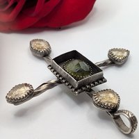 Glowing Petroleum Quartz & Moldavite Pendant 