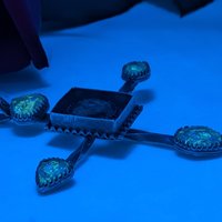 Glowing Petroleum Quartz & Moldavite Pendant 