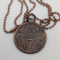 Copper cookie pendant and chain