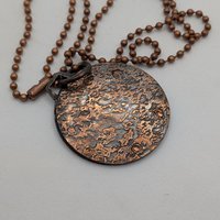 Copper cookie pendant and chain