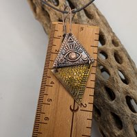 Copper and brass all seeing eye earrings