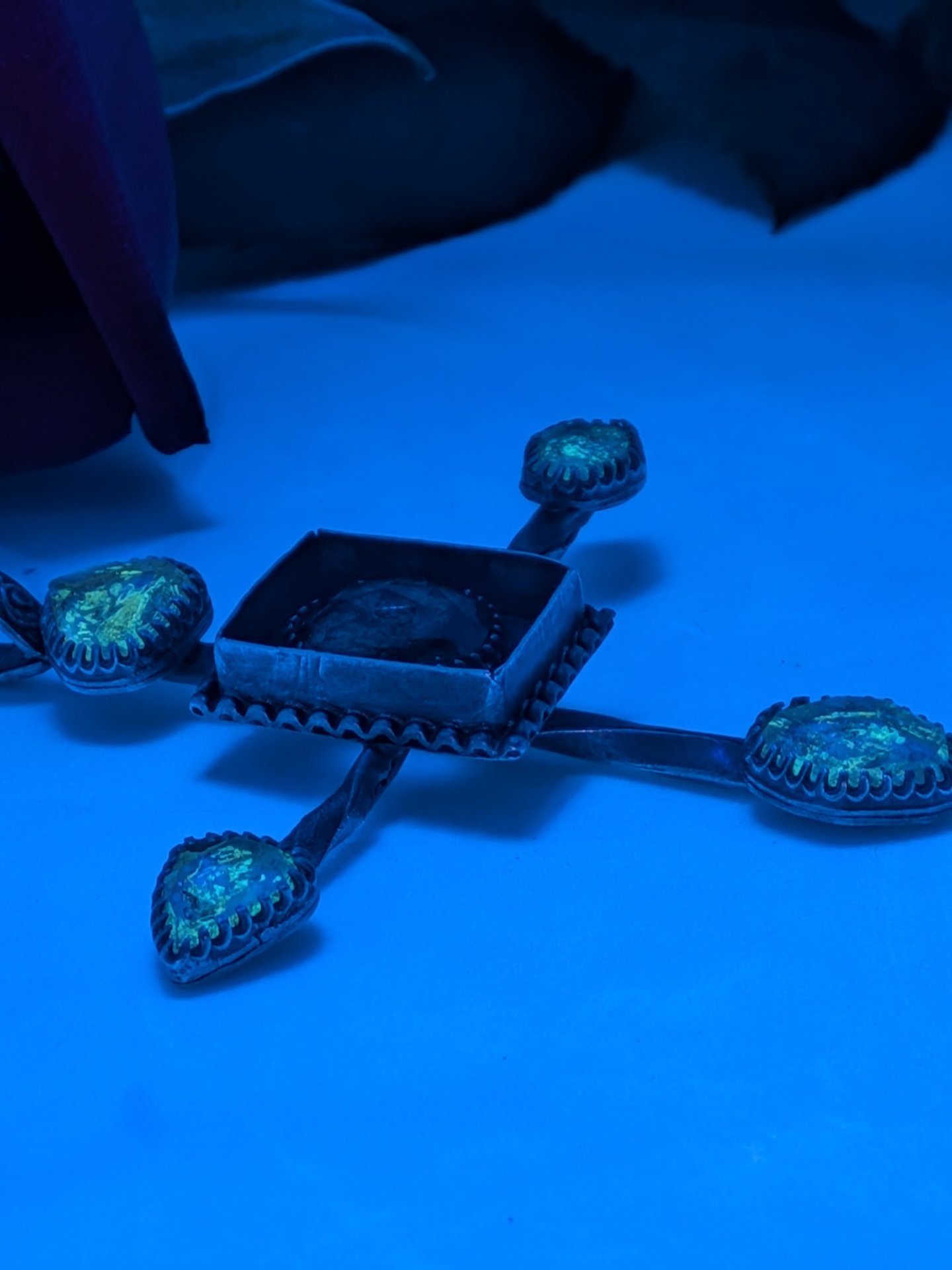 Glowing Petroleum Quartz & Moldavite Pendant 