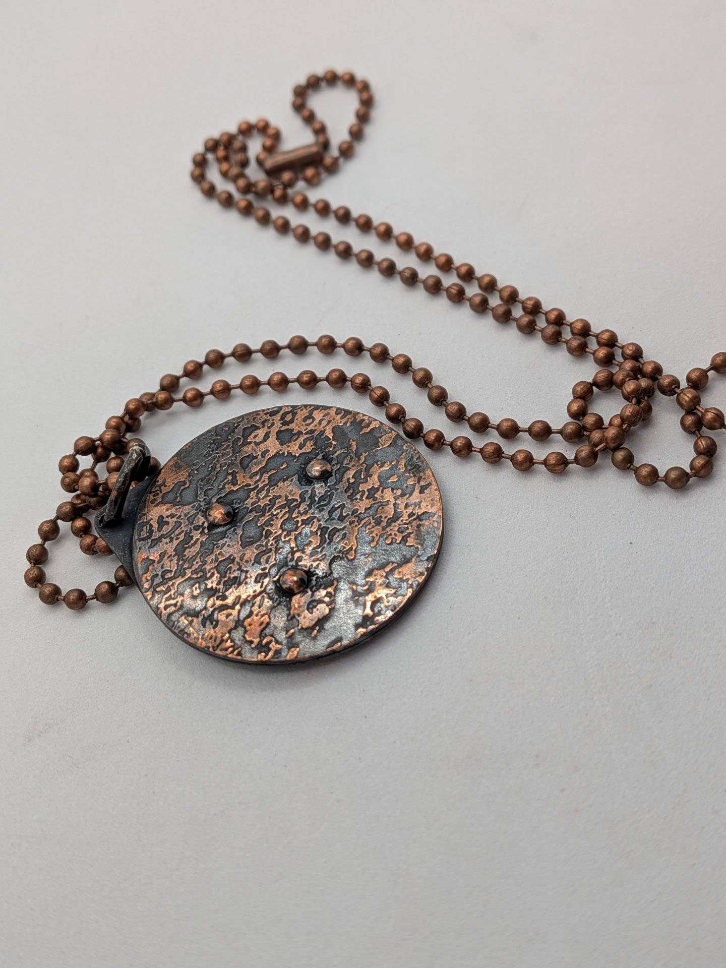 Copper Woodstock pendant and chain