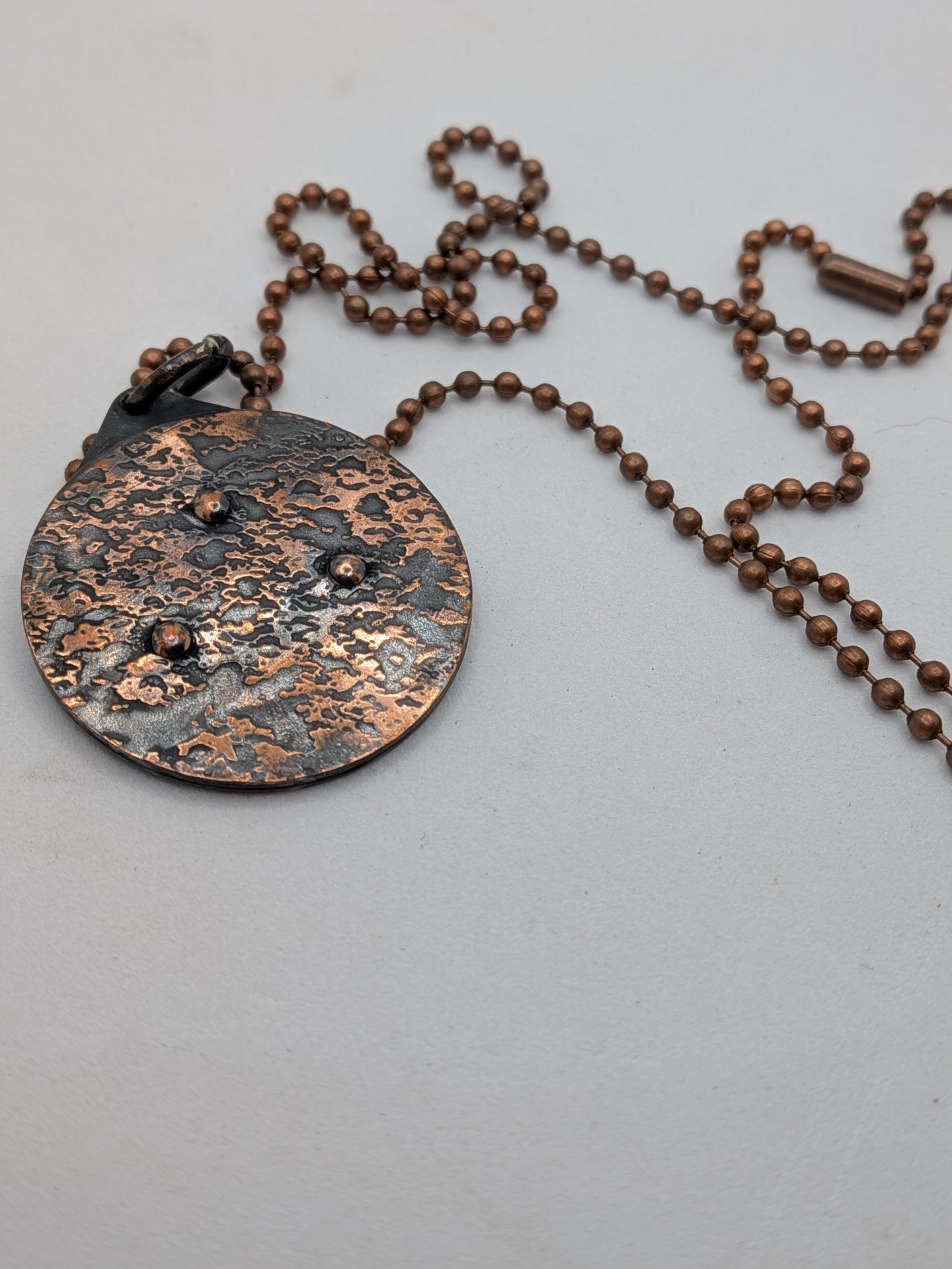 Copper Woodstock pendant and chain
