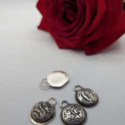 Fine silver old gothic monogram letter pendant