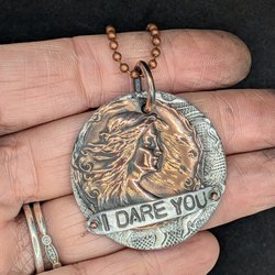 I DARE YOU Copper Lady Loki necklace 
